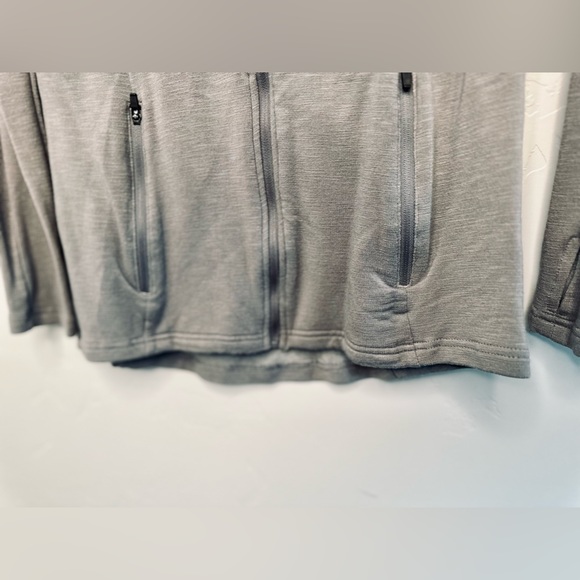 Mono B Jacket Zip Up Workout Long Sleeve Knit Stone GRAY - SZ LARGE NEW! - Picture 10 of 16